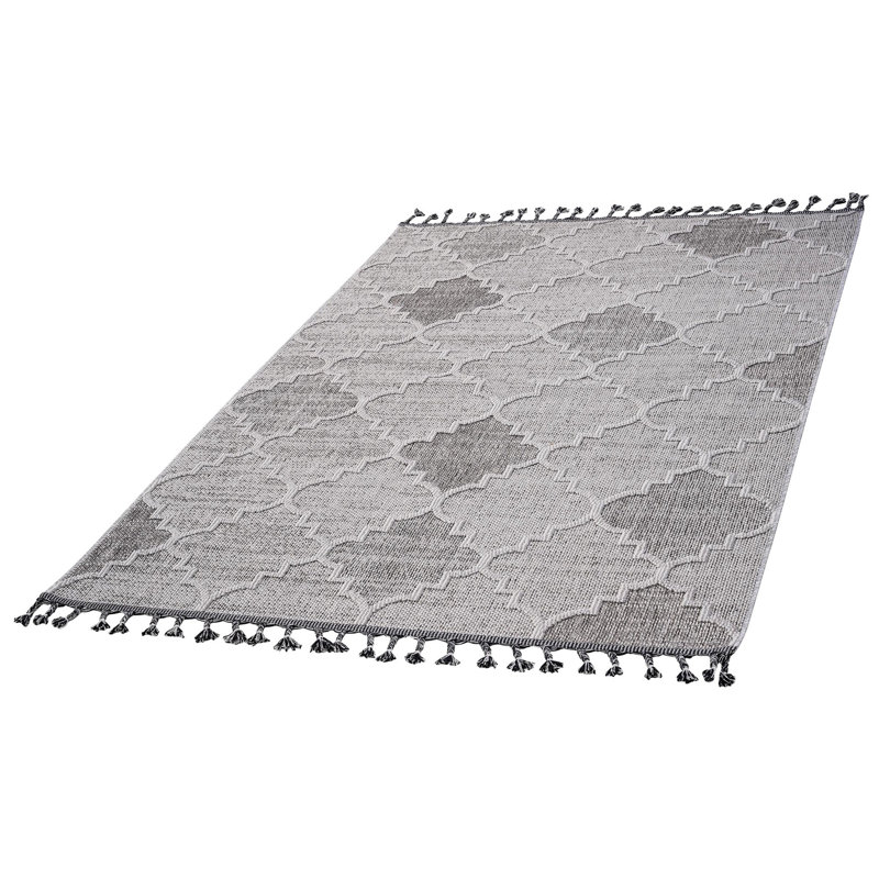 Loom & 5x7 White/grey Trellis Area Rug - Indoor/outdoor Use, Stain , No Shedding, -, , Various Colours Collection Non-shedding, And Pet Safe, Soft Pile, Multiple Options