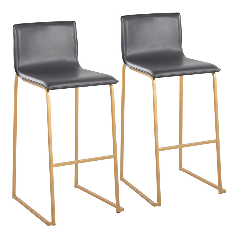 Tabouret de bar contemporain, Gris, Doré