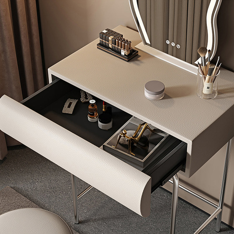 23.62"Cream-style Compact Solid Wood Vanity Table