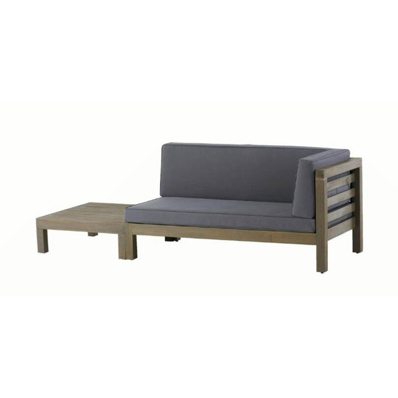 Banc d'extérieur en bois d'acacia Thron, Gris foncé