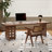 Nut-brown Rectangular Solid Wood desk-1294680262