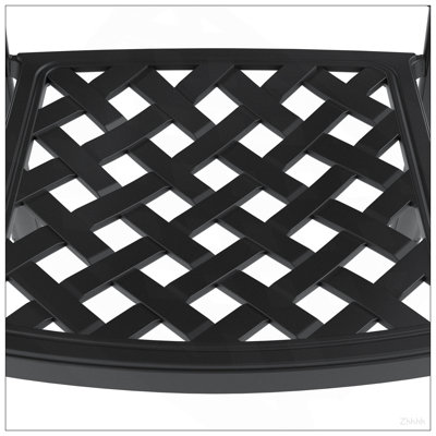 5-Piece Set Of Cast Aluminum Patio Furniture With Black Frame And Seat Cushions