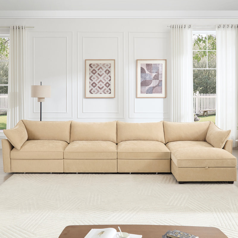 Canapé modulaire en chenille, Chenille blé