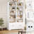 77"H 6-Tier Standard Bookcase With Door, Farmhouse Display Storage Cabinet For Home Office-124514197