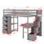 Lit mezzanine simple avec tiroirs, bureau et escalier-2123286556