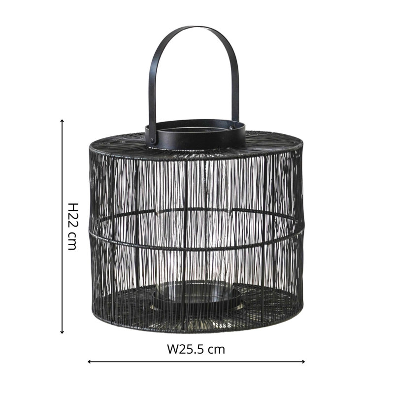 Portofino Wirework Lantern, 2cm H x 25.5cm W x 25.5cm D