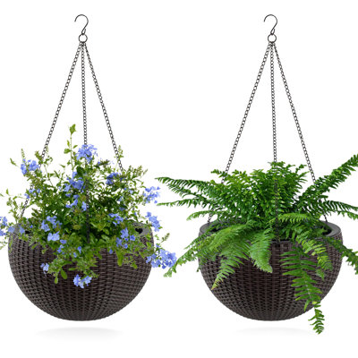 Large Capacity Rattan Planters, Durable Polypropylene, Modern Design For Indoor And Balcony
