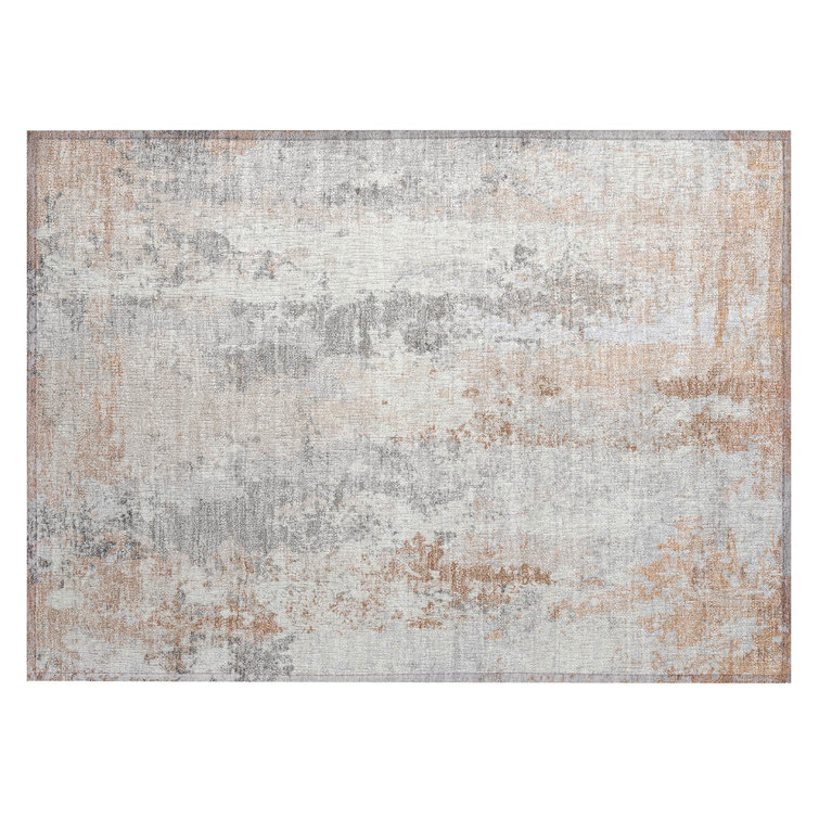 Machine Washable Indoor/Outdoor Xhevrie Coral Rug