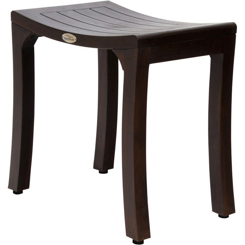 AquaTeak 18" Curved Teak Wood Shower Bench