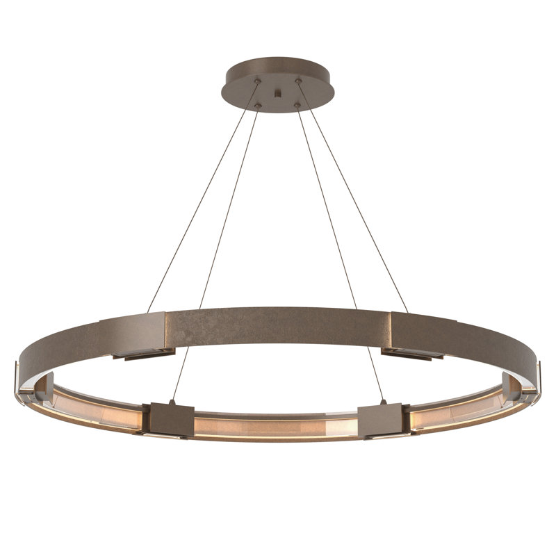 Lustre unique en forme de roue à DEL à 12 lumières Aura, Bronze