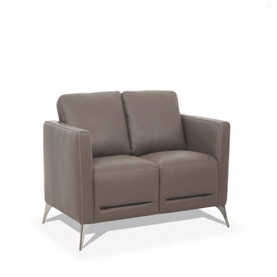 Malaga Taupe Leather Loveseat (Assembled)