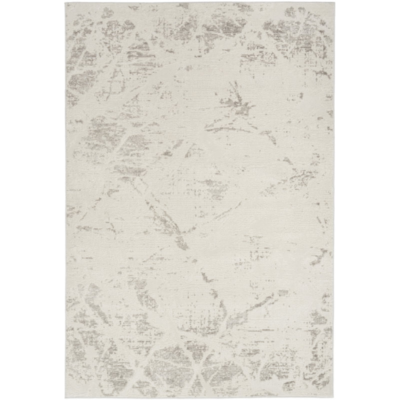 Calvin Klein Captivating 7'10" x 9'10" Cream Grey Modern Indoor Rug, Rectangle 5'3" x 7'3"