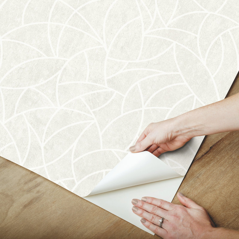 Modern Crescent Moon Peel & Stick Wallpaper, Cream