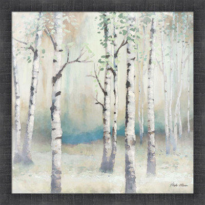 «Watercolor Decembre Birch II» par Michael Marcon, art mural encadré
