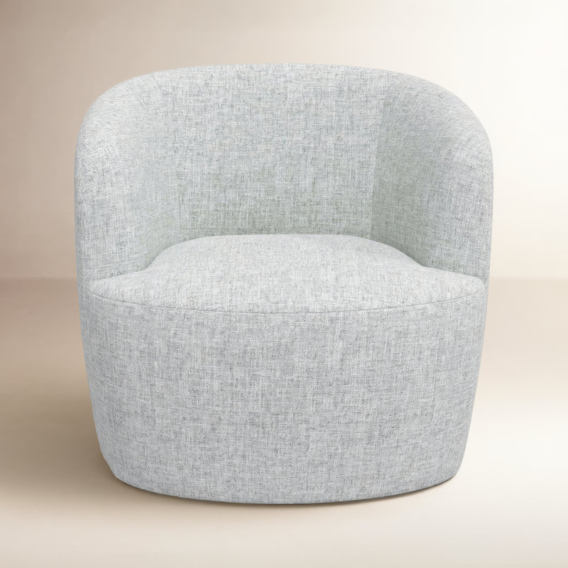 Maya Swivel Chair In Boucle, Zuma Pumice Textured Linen