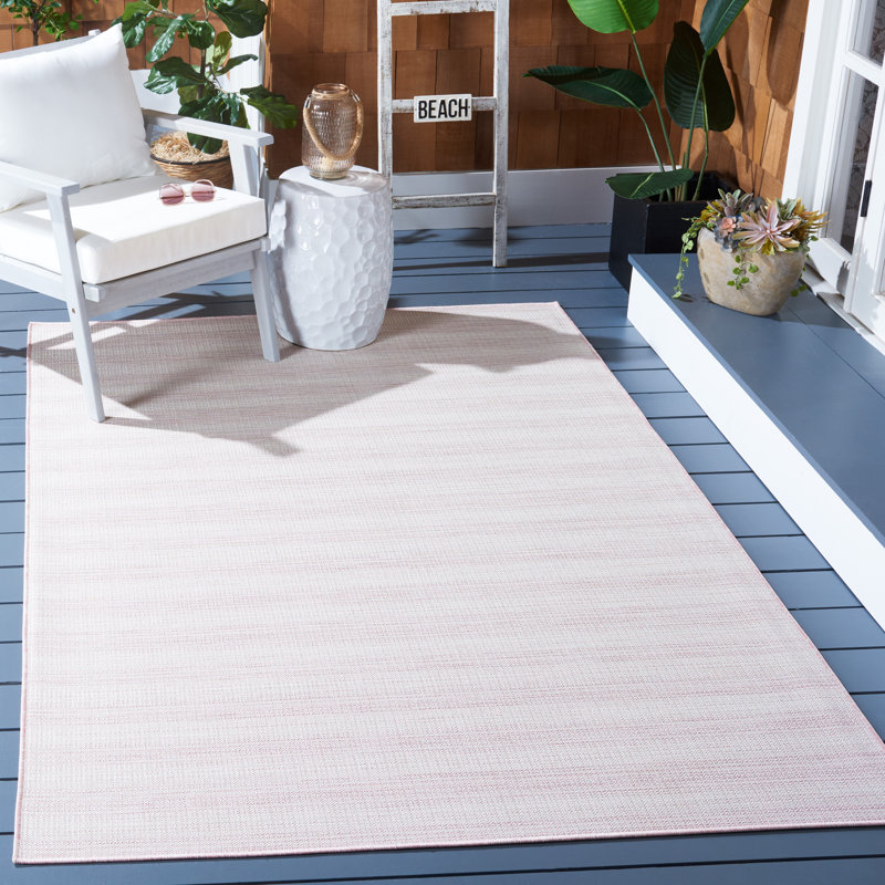 Tapis intérieur / extérieur rose clair Tressler, Rectangle 5 pi 1 po x 7 pi 6 po