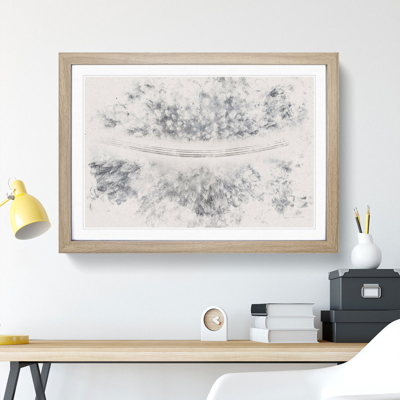 Winter Road Watercolour - Framed Print, Oak, 33cm H x 45cm W x 2cm D