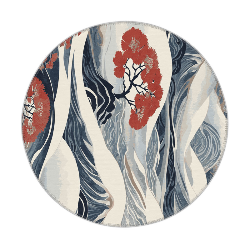 Gentle Blossoms Indoor And Outdoor Area Rug, Round 5'