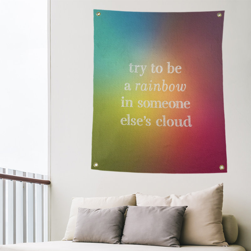 Tapisserie en polyester à essayer de s’agencer à un devis arc-en-ciel, H 36 po x l 26 po, Arc-en-ciel