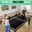 Table de ping-pong et de table de billard avec 2 bancs GoSports 7 pi 3 en 1, chêne foncé-114219511
