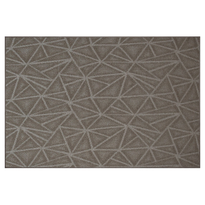 Tapis gris en nylon tissé à la machine Bowersock, Rectangulaire 9 pi x 11 pi