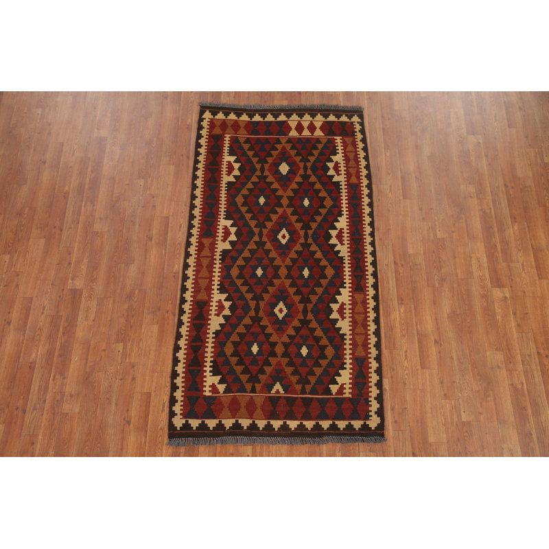 Tapis de couloir oriental géométrique Kilim 3 x 7