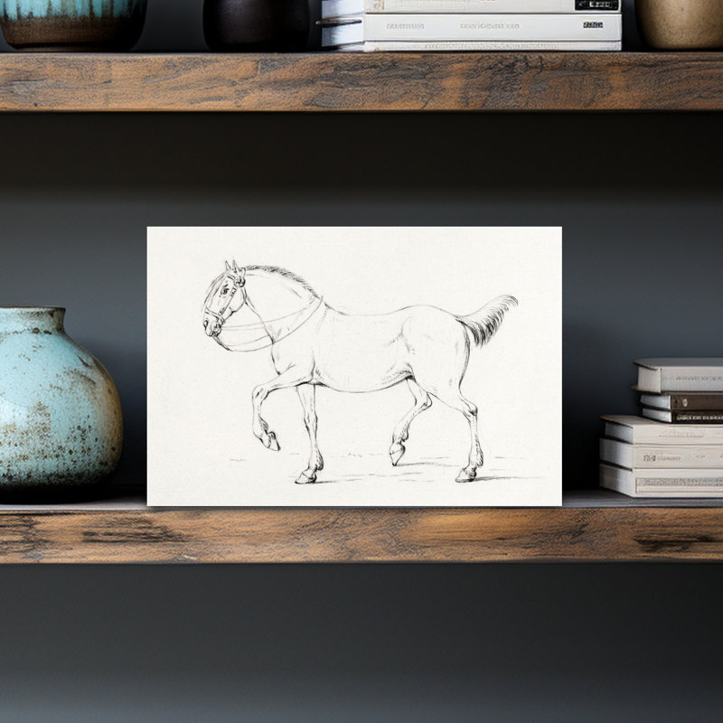 Cheval pas à pas classique rétro, art mural rétro, H 18 po x l 12 po