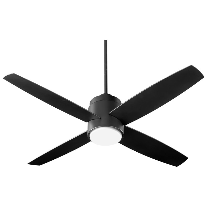 Garyl 52'' Ceiling Fan with Light Kit, Noir