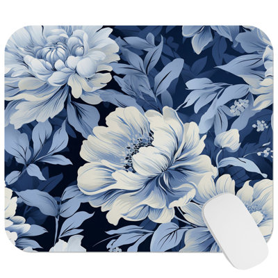 Floral Elegance Flowers II Cottage Gaming Cute Office Laptop Desk Pad Gift Mat Square Rectangle Non-Slip Mousepad