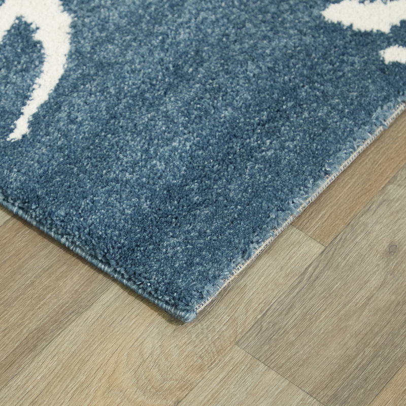 Tapis blanc / bleu Boca, Rectangle 7 pi 10 po x 10 pi
