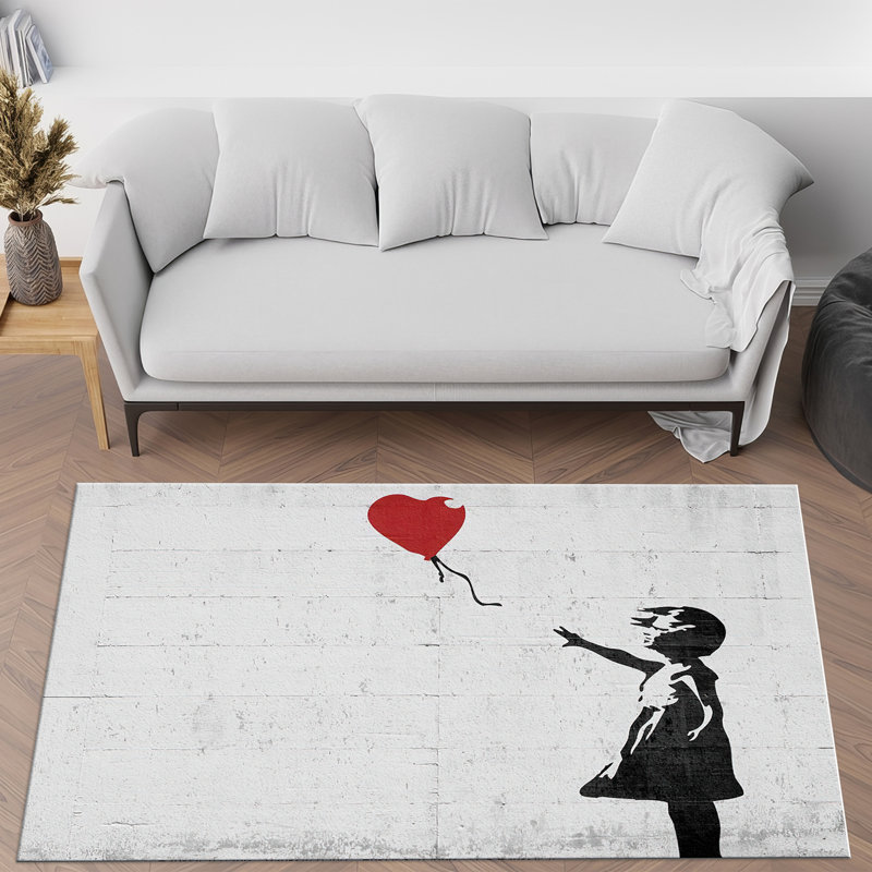 Handcrafted Floral Print With Pile Soft Type Rug Ideal for Living Room and Bedroom Decor, Rectangle 3'11" x 5'11"