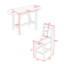 Ensemble de salle à manger à tréteaux extensible 3 pièces Bibeta, table en bois avec abattants et chaises rembourrées-165408945-165408947-165408946