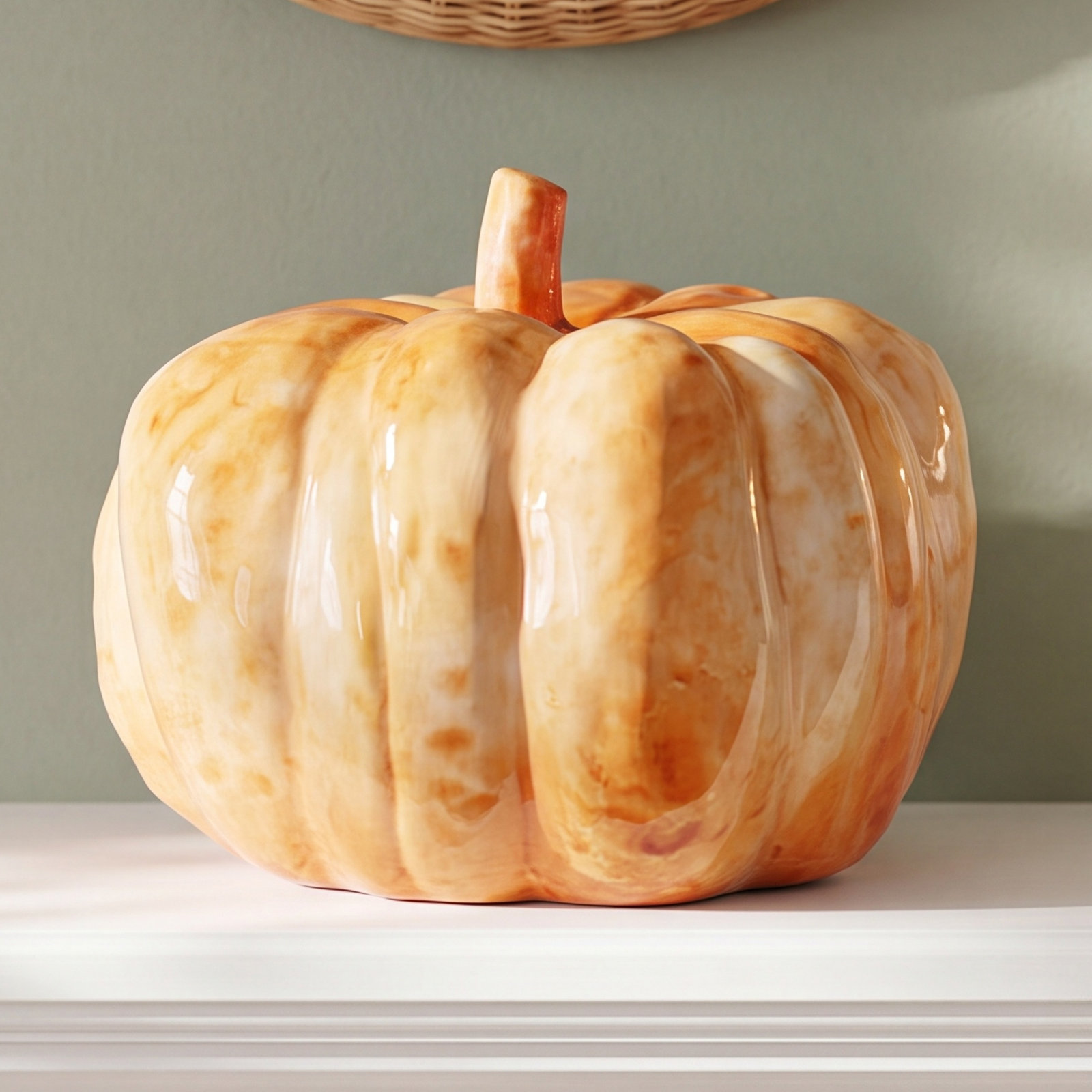 Halloween Decorative Accent, 10" H x 11.5" W x 11.5" D, Orange