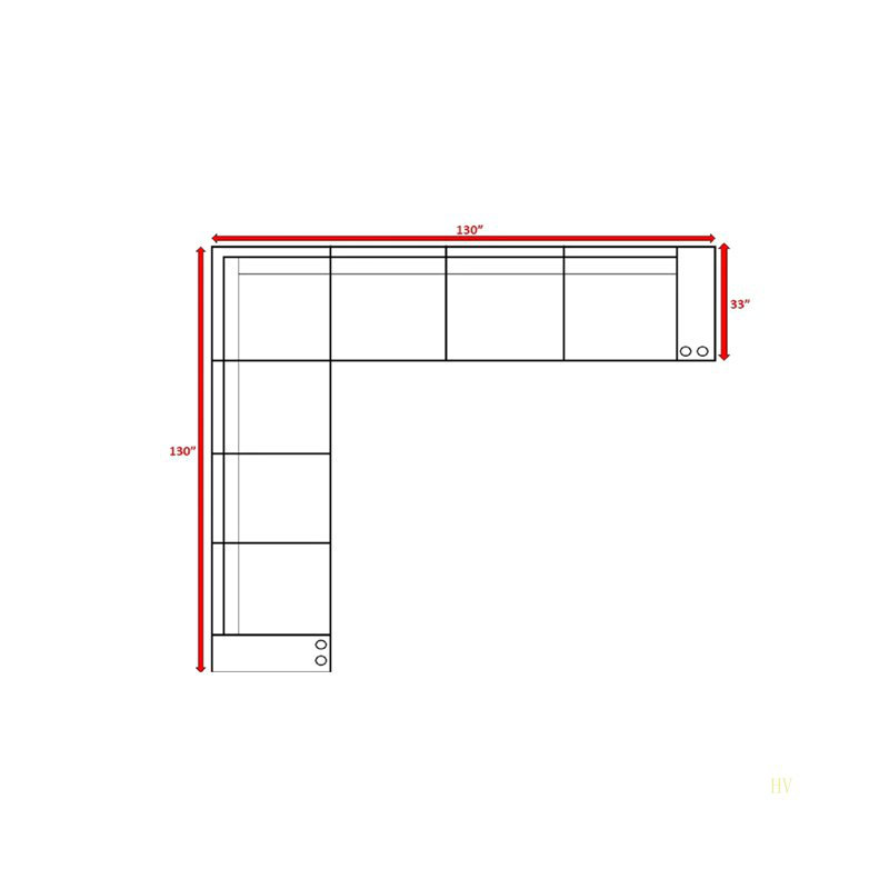 Ensemble de canapé modulaire 9 pièces avec coussins Minnesota - entièrement assemblé