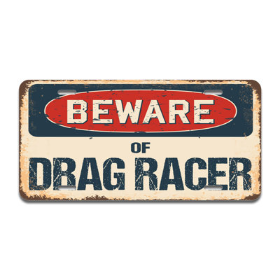 Beware of Drag Racer Aluminum Plate Frame