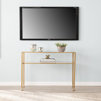 Jaymes Gold Metal And Glass Console Table