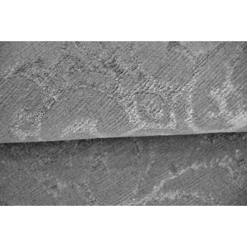Hand-Knotted High-Quality Silver and Gray Area Rug, Rectangle 6' x 9'