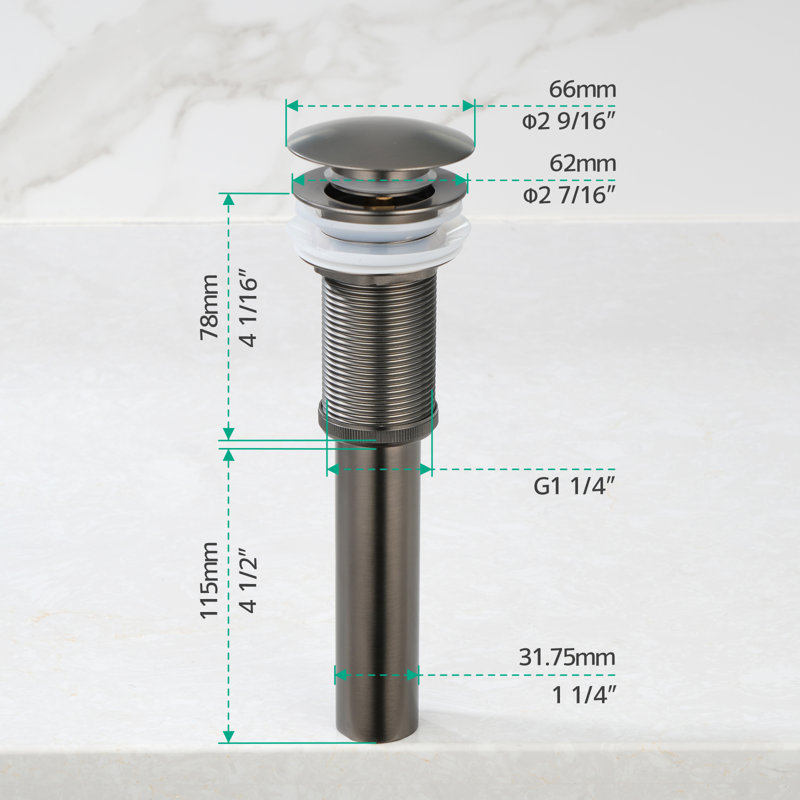 Lefton Rotatable Bathroom Faucet Bf2204 With Pop-up Sink Drain Stopper Without Overflow D01, Gray