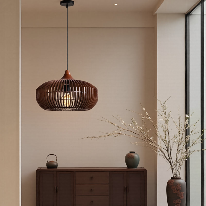 Farooq 1 - Light Wood Drum Pendant