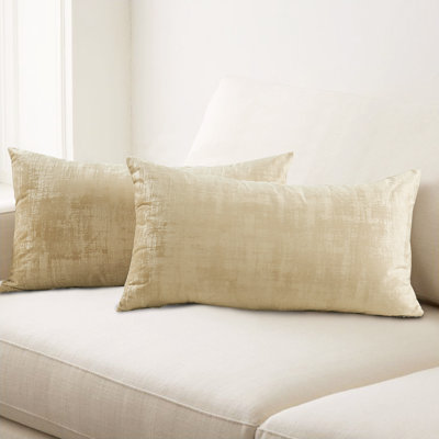 Housse de coussin rectangulaire en velours texturé