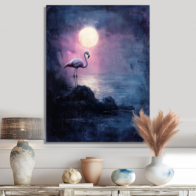 Colisa Flamingo in the Moonlight I - Art mural flamant