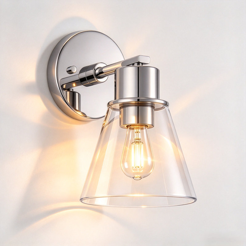 Lampe murale simple, Chrome