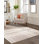 Tapis de couloir ivoire / gris en polyester tissé à plat 2 pi 6 po x 8 pi Markisha