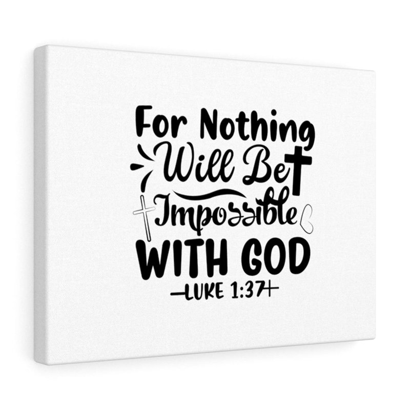 Nothing Impossible Black Luke 1:37 - Wrapped Canvas Print, 28cm H x 36cm W
