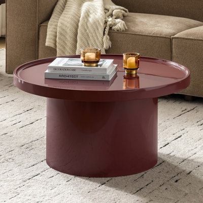Minerva Modern 32"W Round Coffee Table with Glossy Enamel Finish