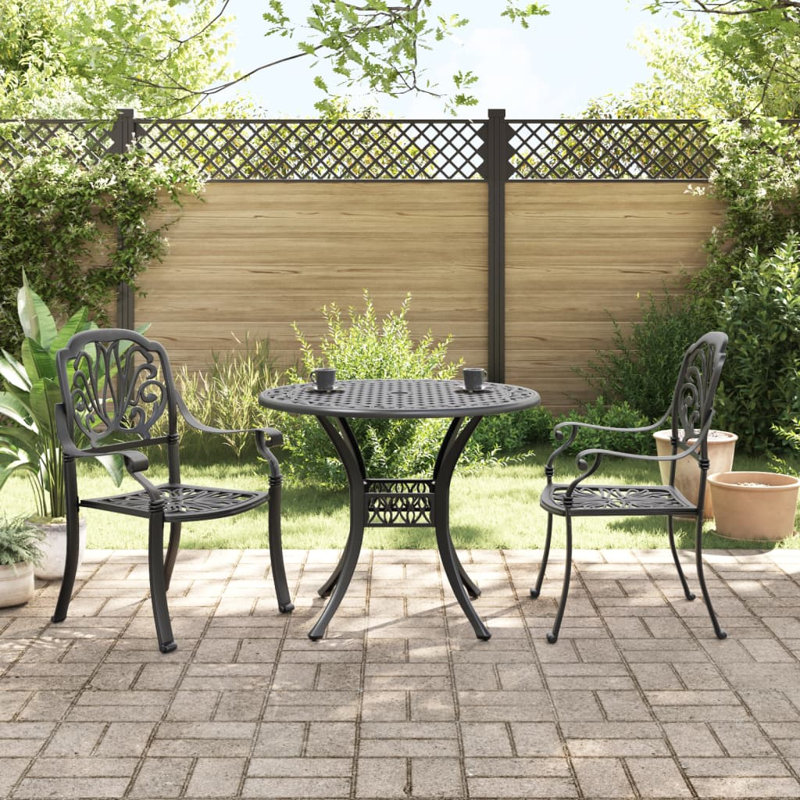 Betterton 2 - Person Patio Dining Set with, Black, Bronzes