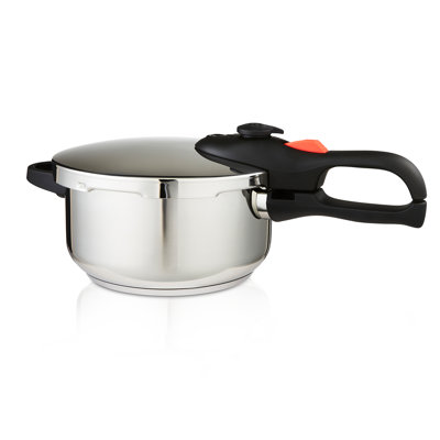GEEPAS Stainless Steel Pressure Cooker | Induction Hob Compatible Cooker | Quick Pressure Release Dual Handles for Fast Cooking at Home or in Catering Kitchens Energy Efficient Safety Lock Silver