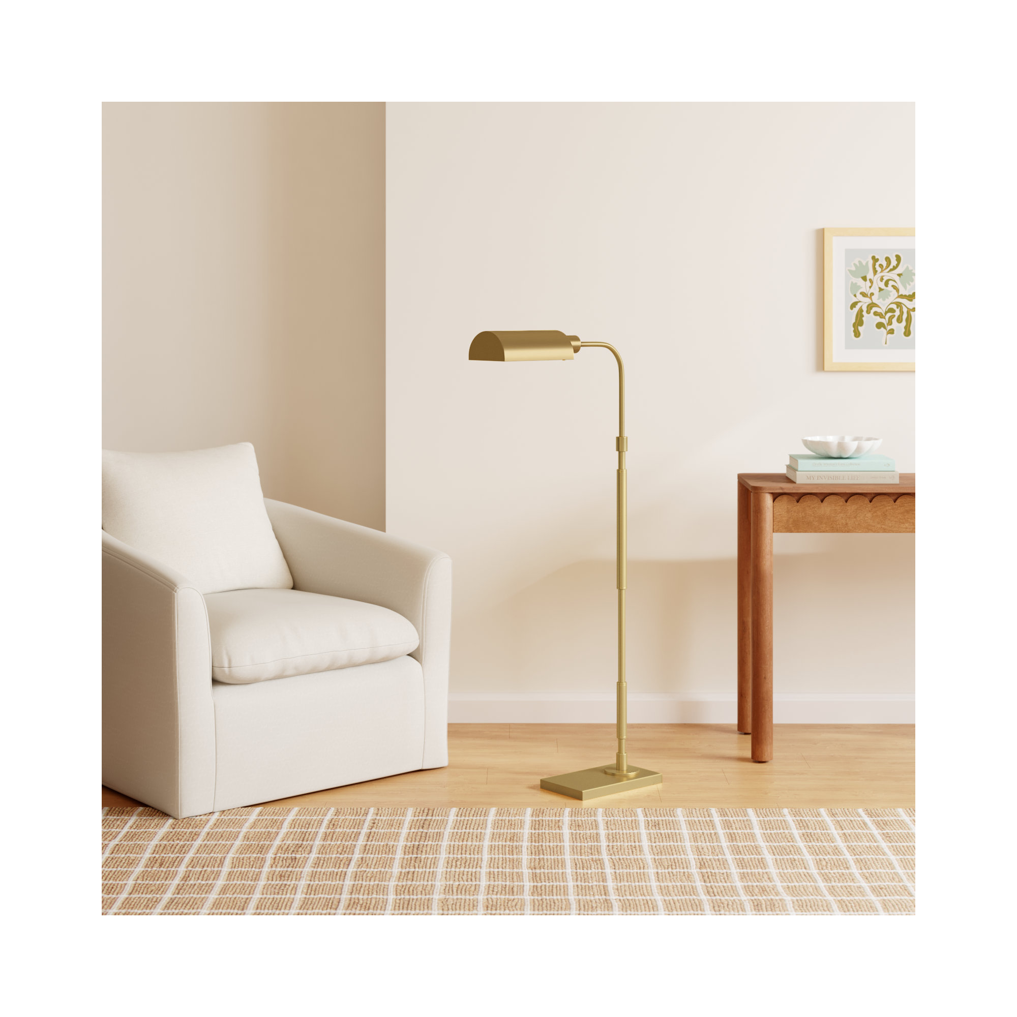 47.38'' Floor Lamp, Burnished Brass