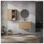 Meuble-lavabo mural 30 po avec lavabo et armoire d'appoint, finition chêne imitation