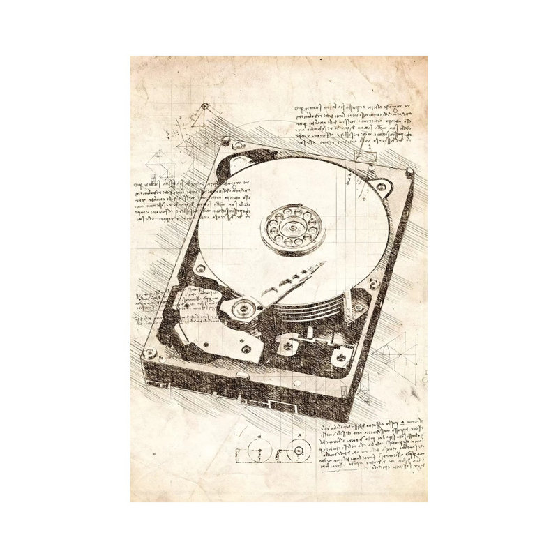 Hard Disk Drive by Cornel Vlad - Wrapped Canvas Gallery-Wrapped Canvas Giclée, 101.6 cm H x 66.04 cm W x 1.91 cm D